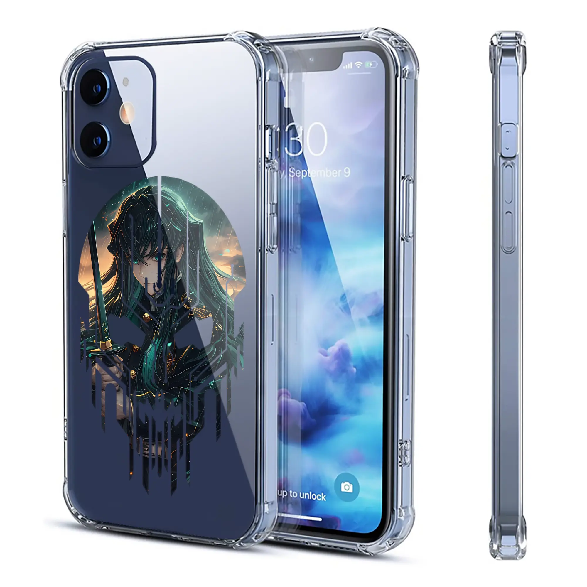 鬼滅の刃 グッズ,時透 無一郎 - IPhone 12シリーズ対応 ・ 透明スマホケース ・ クリアソフトケース ・ TPU素材 ・ 耐衝撃 ・ 高密着 ・ 防汚 防指紋 ・ 簡単着脱